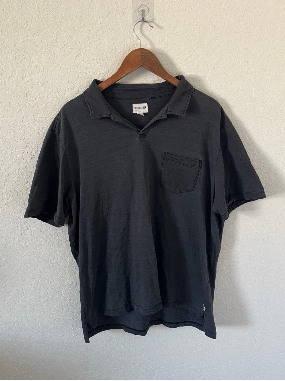 Todd Snyder Black Short-Sleeve Polo Shirt